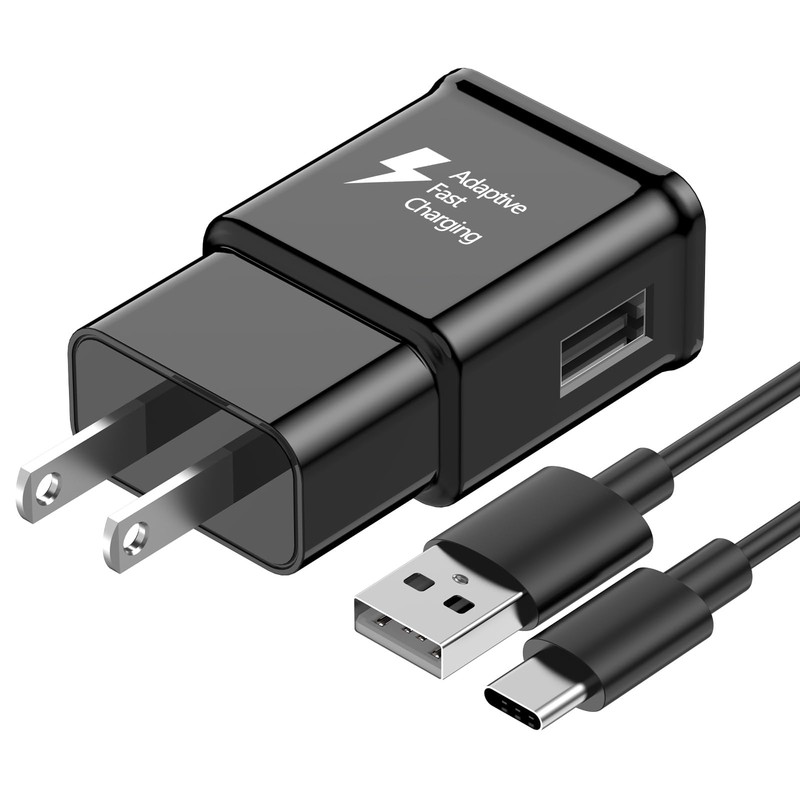 Fast Charging Type C USB C Cable 6ft Charging Cord for Samsung Galaxy Black