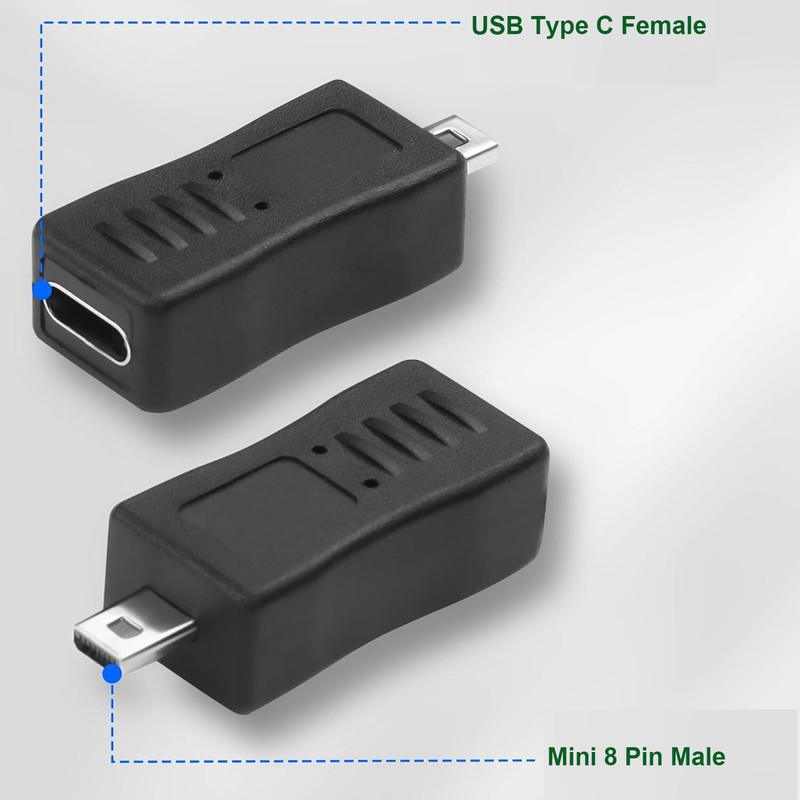 10pcs Mini USB 8 Pin Male to C Female Convertor Adapter Charge Data Sync Camera gallery