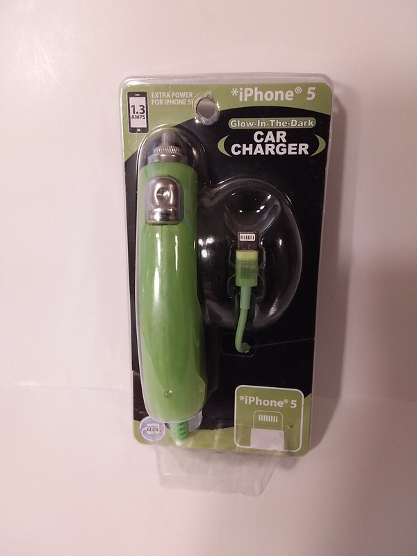 Green Glow in the Dark Car Charger for iPhone 5 1.3 amps Gadget Gear