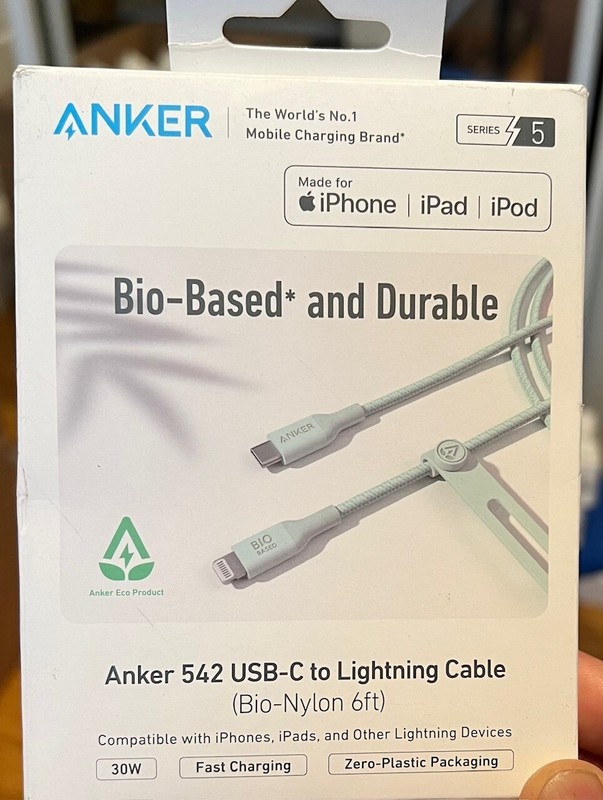 2-PACK – Anker 542 USB-C to Lightn-ing Cable (Bio-Nylon 6ft) FOR iPhone iPad