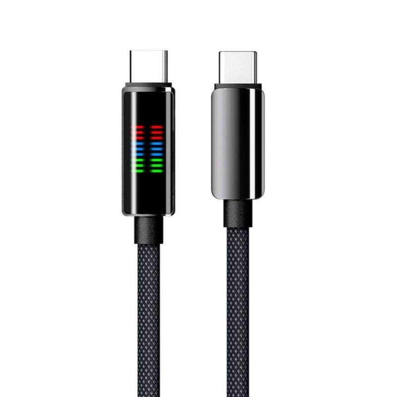 Fast Speed 240W Charging Cable Intelligent Power Indicator Zinc Alloy Braided