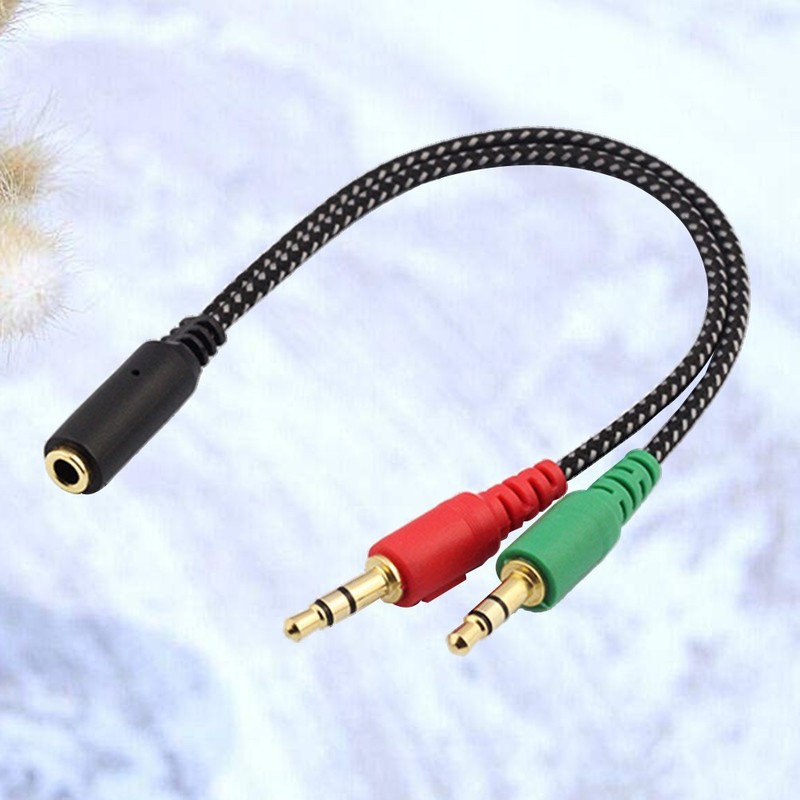 Reusable Pc Headset Converter Audio Adapter with Microphone Port for Computer gallery
