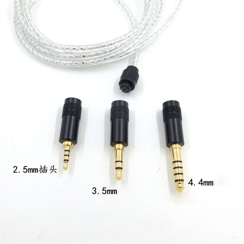 Three-Plug Silver-Plated Headphone Upgrade Cable 1 Set 4.4mm Headphone Cable gallery