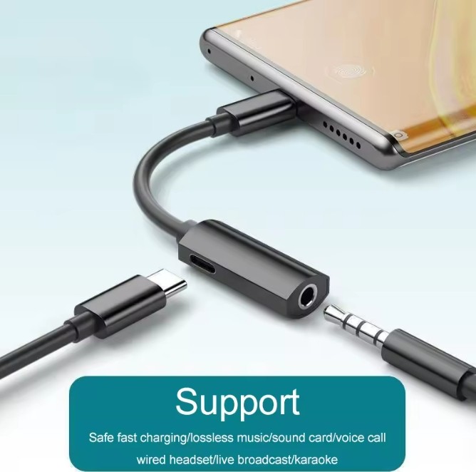 Type-C to 3.5mm Headphone Jack AUX Adapter and Charger For iPhone17 16 15 14 Lot gallery
