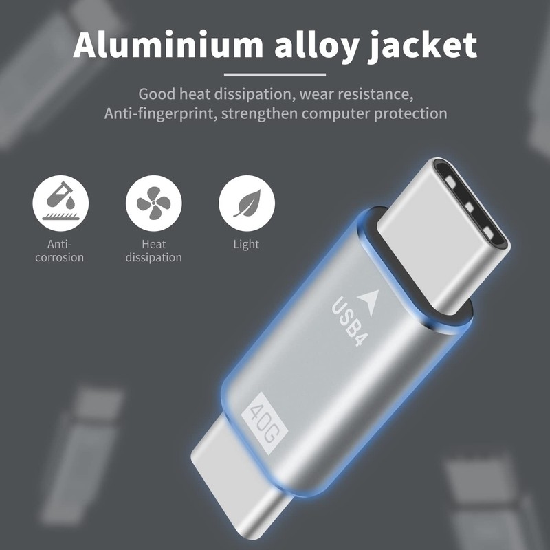 USB 4 3.1 40Gpbs Type C Male to C Male Adapter Data Charging for Thunderbolt 3/4 gallery
