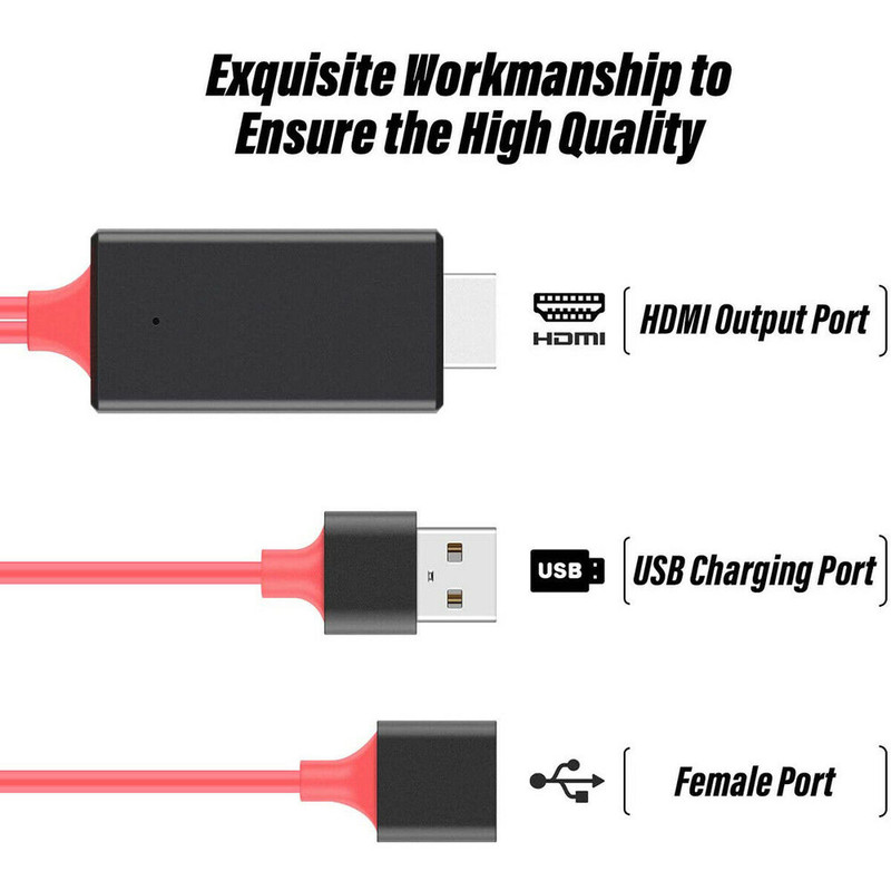 HDMI Cable 1080P Phone to TV HDTV AV Adapter Universal For iPhone Android Type C gallery