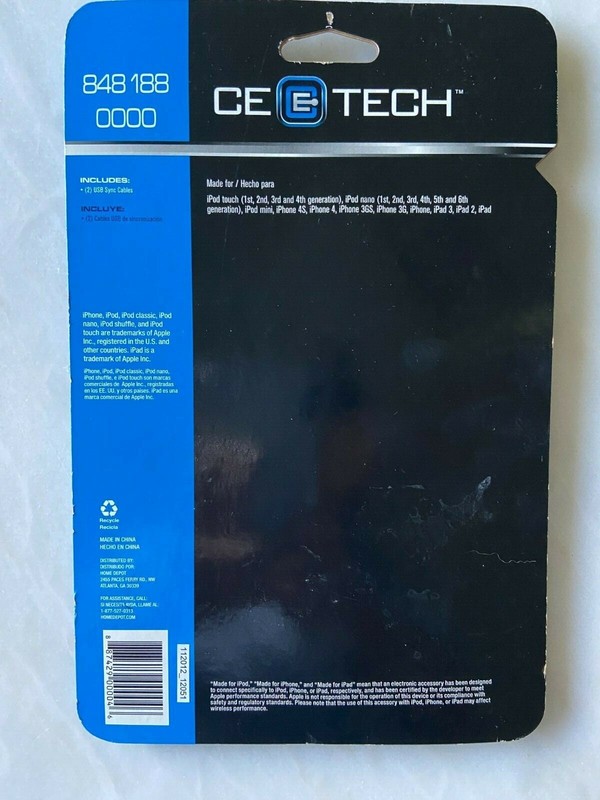 CETECH 2-PACK FLEXIBLE USB SYNC CABLE FOR APPLE - NEW IN PACKAGE gallery