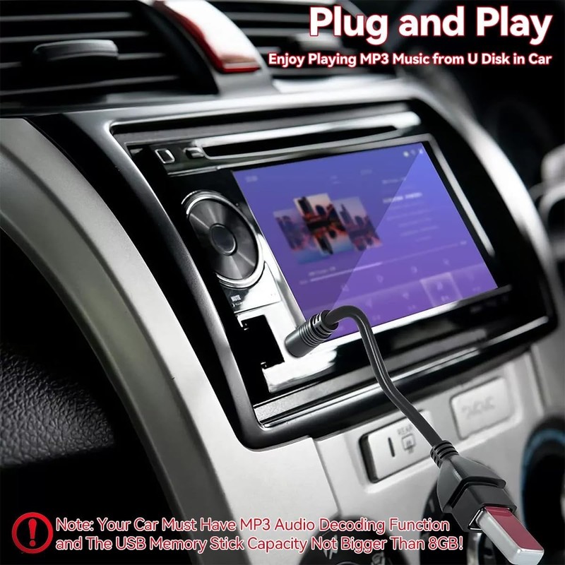 Aux to USB Car Adapter for MP3 Decoding, 3.5mm Male to USB Female Cable gallery