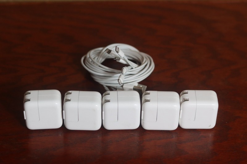 5 X Apple 12W USB Power Adapter for iPhones w/ lightning cable included GENUINE gallery
