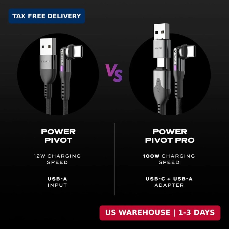 Fast Charging 9.9FT USB C Cable with 90-Degree Swivel Head for Easy Connectivity gallery