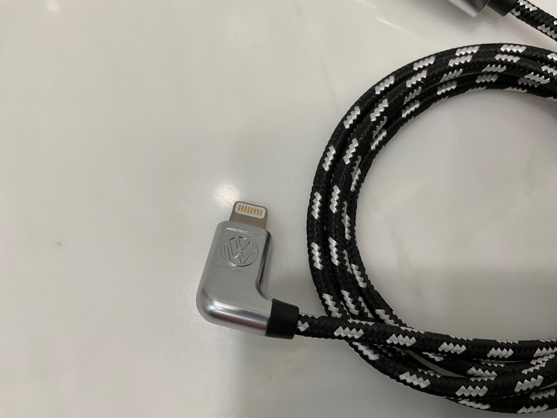 VW USB-A to LIGHTNING Braided Charging Cable - 29” long BLACK MFi Certified R59 gallery