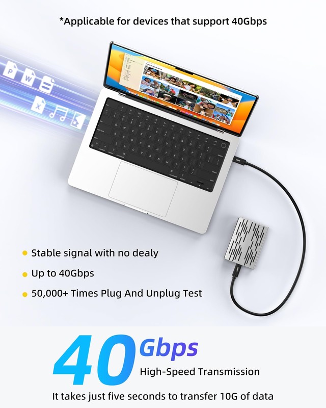 USB C to USB C Cable with 240W Fast ChargingSupport 4K@144Hz Display C to C40... gallery