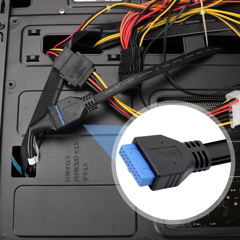 USB 3.0 Front Panel Cable Motherboard 19/20pin Cable to USB Female Splitter Adap gallery