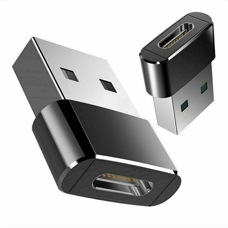 2x USB C 3.1 Type C Female to USB 3.0 Type A Male Port Converter Adapter Black