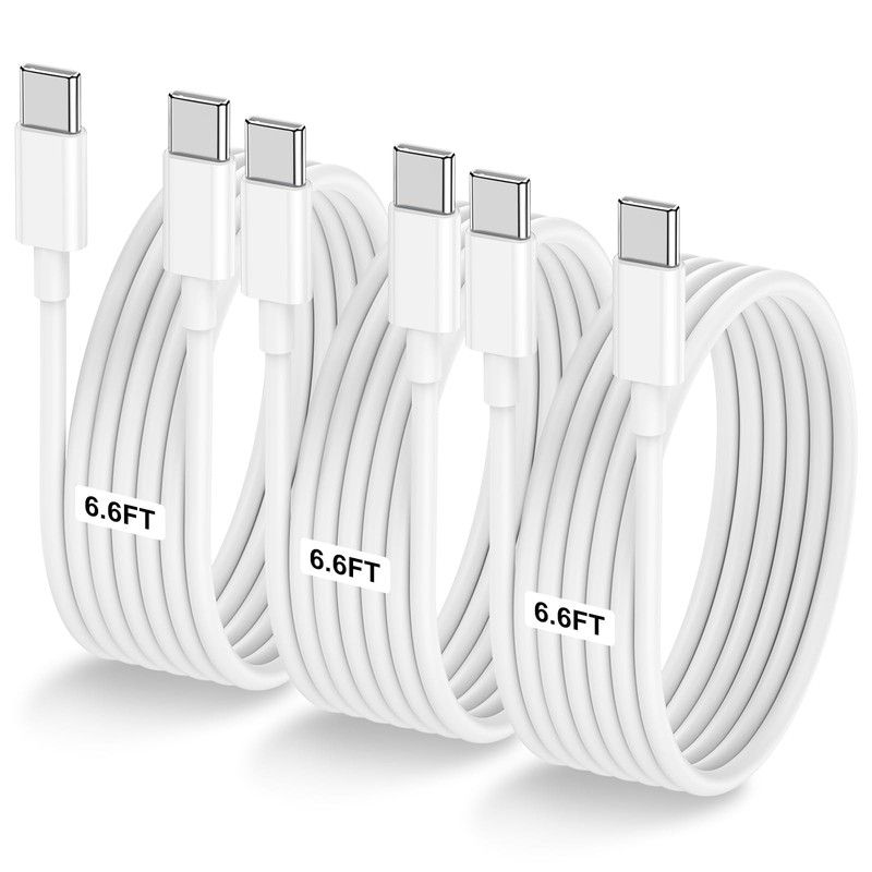 3-Pack 6.6FT 60W USB to USB Cable, to Cable,Fast Charging Cable for iPhone 17…