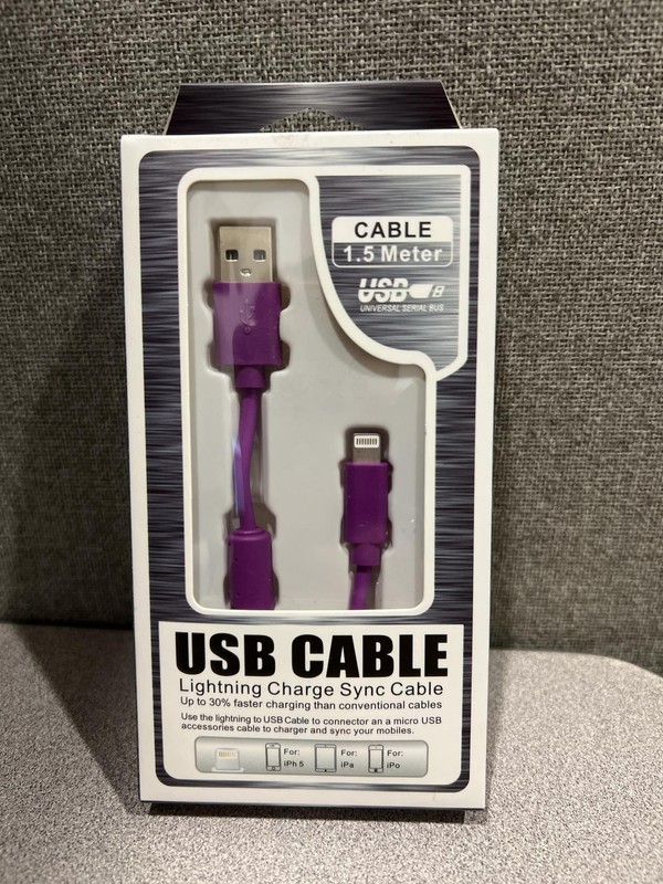High Speed USB Cable, 1.5 meter- Purple