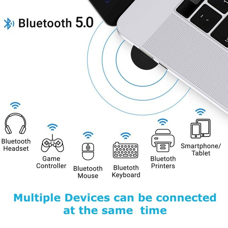 USB Bluetooth-compatible 5.0 Wireless Audio Music Stereo Adapter Dongle Receiver gallery