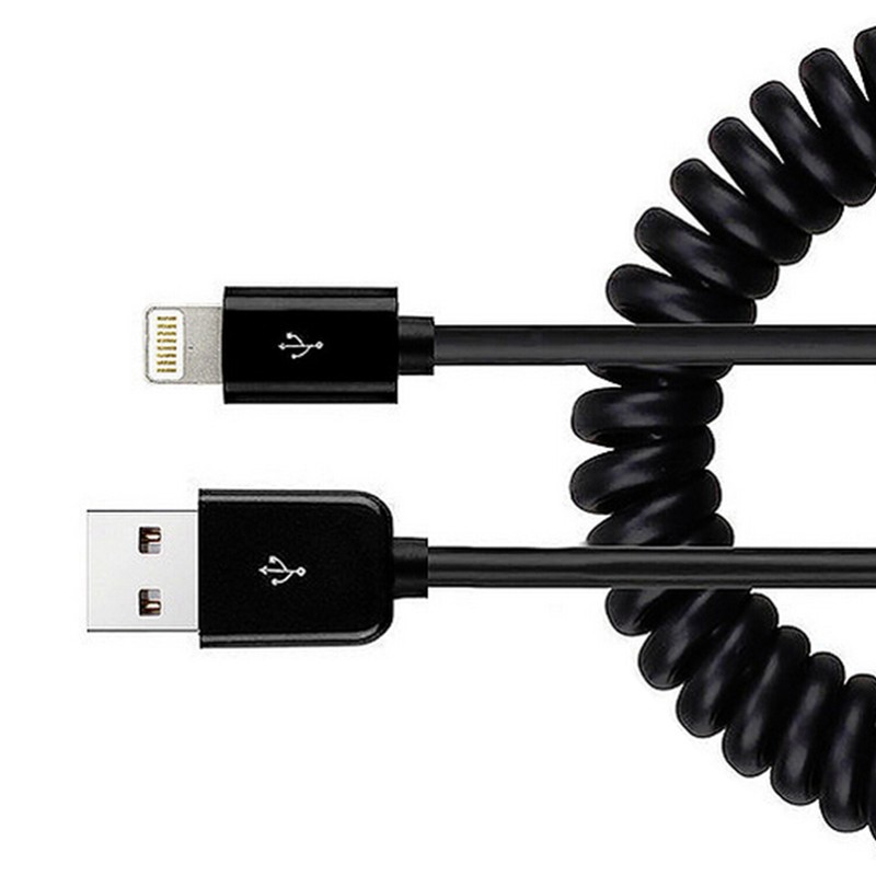 USB Cable Coiled Charger Cord Power Sync Wire for Cell Phones