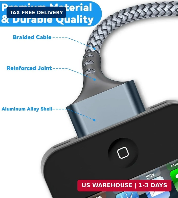 30 Pin to USB C Adapter Ipod Charger Nylon Braided Fast Charging Data Cord Next gallery
