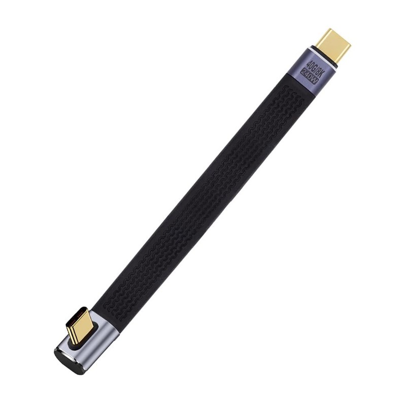 8K Flat Slim FPC Data Cable 240W Type-C USB-C Male to Male Low Profile Angled... gallery