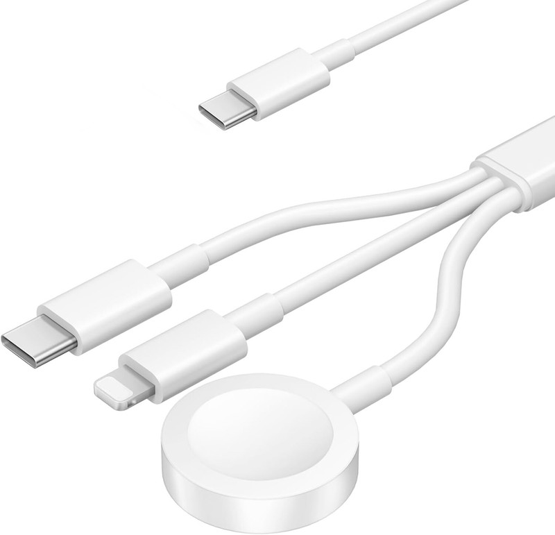 3 in 1 USB-C Charging Cable For Apple Watch S10 S9 S8 iPhone 17 16 15 14 13 12 gallery