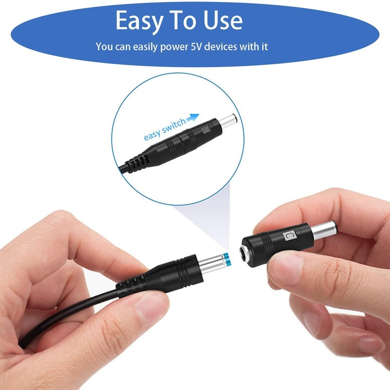 5V USB to DC Power Cable, Universal DC 5.5x2.1mm Plug Jack Charging Cable wit... gallery