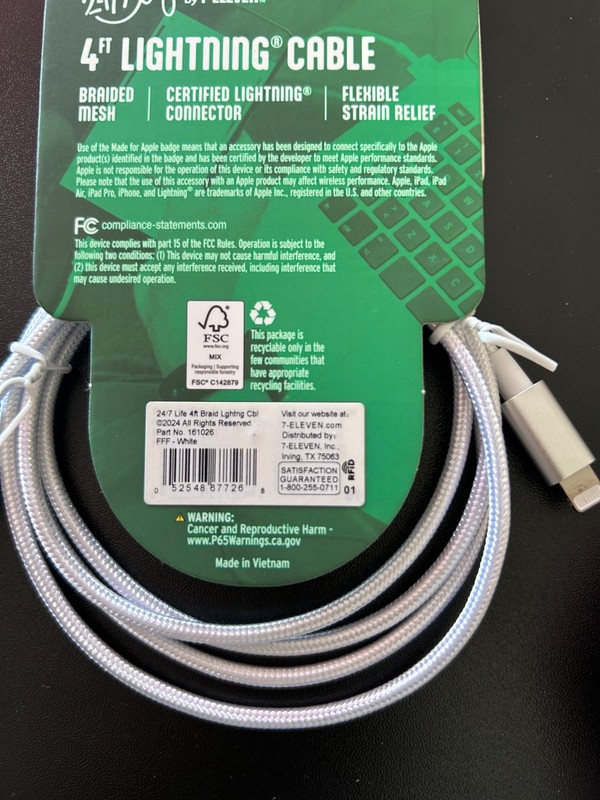 24/7 Life MFi-Certified Lightning Cable iPhone Charger 4ft Strong Fiber gallery