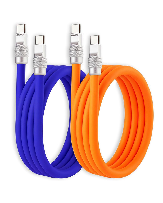 Couple Chubby 2 Pack 240W USB C Cable Extra Thick Silicone Fast Charging Cable C gallery