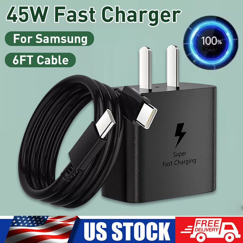 45W PD Fast Wall Charger+Type-C Cable For Samsung Galaxy S25 S24 S23 S22 Ultra