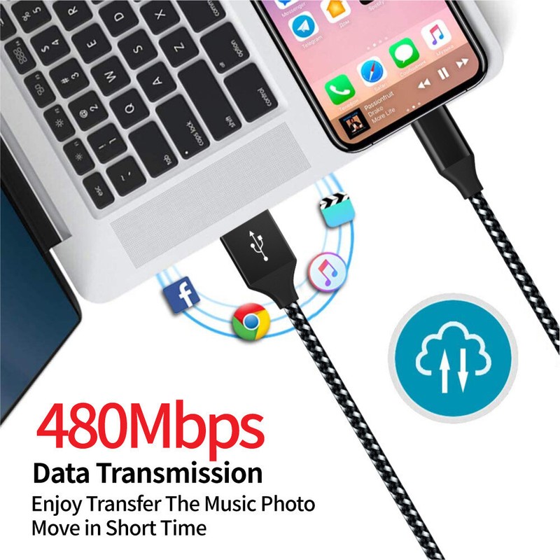 3Pack 3/6/10Ft USB to Type-C Cable Fast Charger Charging Data Sync Cord gallery