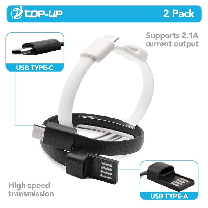 USB-C Bracelet Charger for iPhone/Galaxy–2-Pack-Ships free, No Fees ✅ gallery