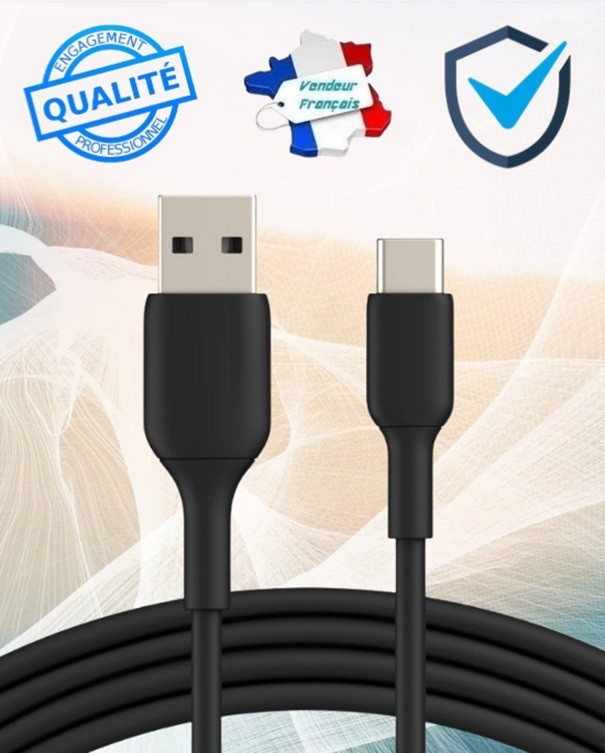 USB Cable from USB Type C 1 Meter Black Data Charging Sync