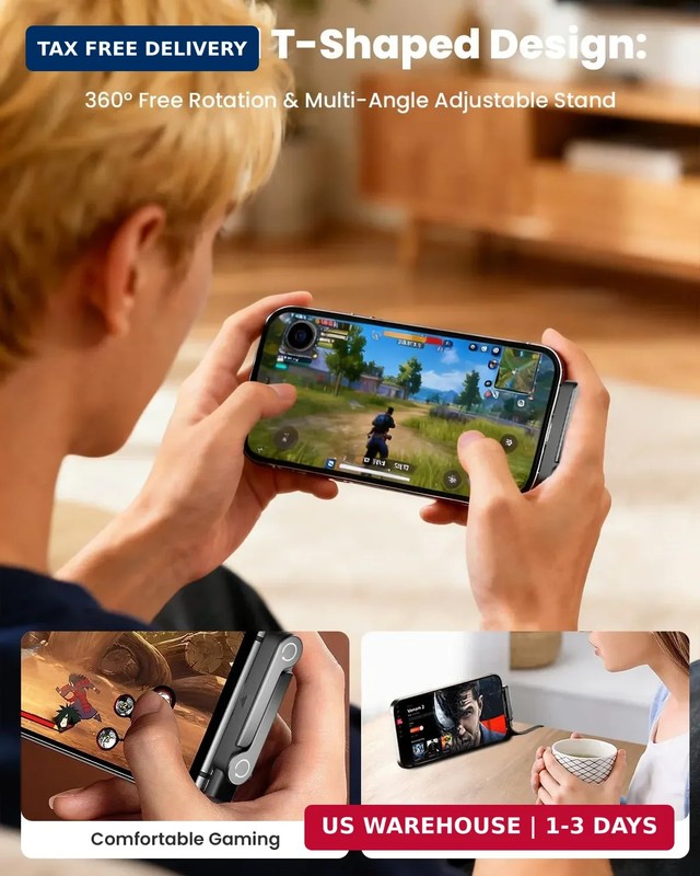 USB C to Lightning Cable with Built-in Phone Stand, MFi Certified 30W PD Fast Si gallery