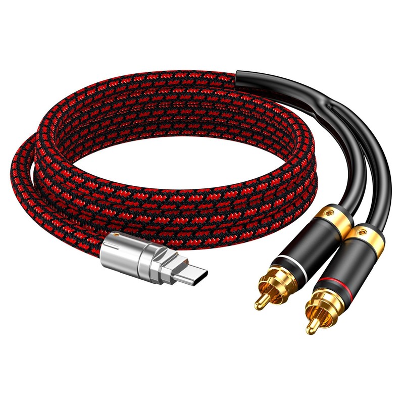 USB C to RCA Audio Cable 2.5FT - Type C to 2RCA Male Adapter for Home Theater, D gallery