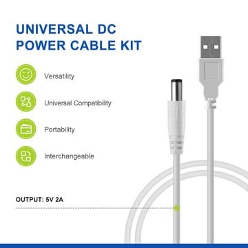 LANMU DC 5V Power Cord, USB to 5V DC Power Cable Charging Cord with 9 Adapter... gallery