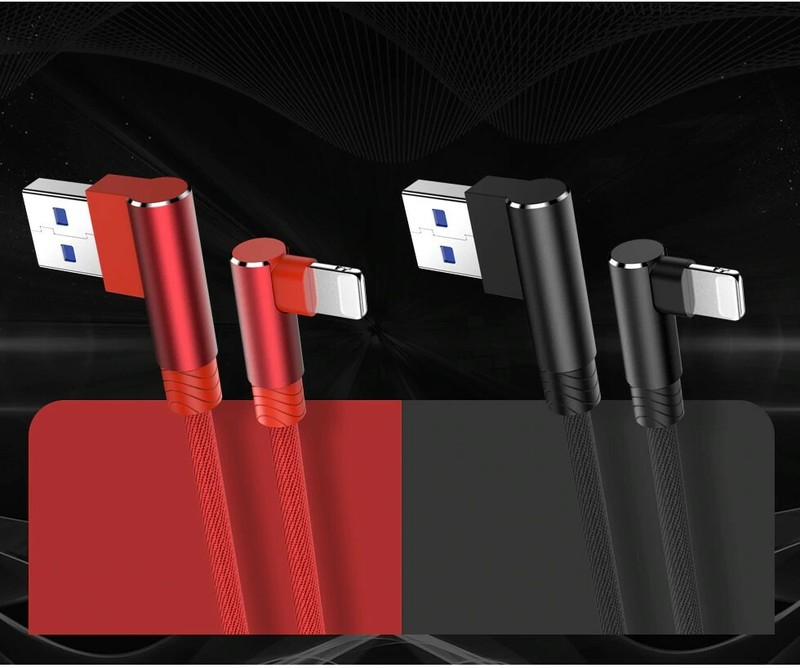 90 Degree 3A Fast Charging USB UNIVERSAL Cable For iPhone 6 And Above iPad gallery