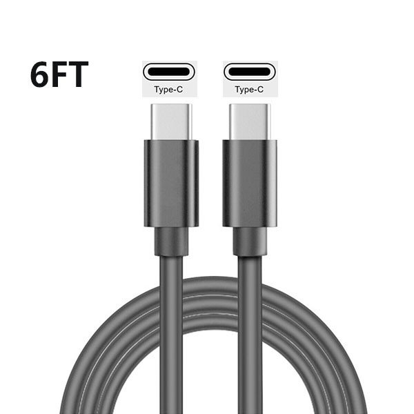 1 Pack USB-C to USB-C Fast Charging Cable Type C Quick Charging Cord Data 6FT