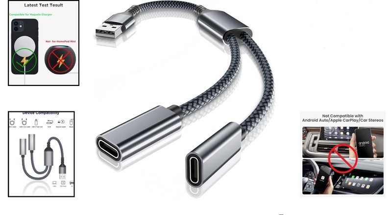 USB-C Female Splitter Adapter - Connect Two Devices with USB-A Compatibility gallery
