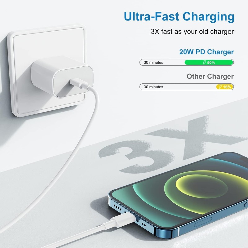 Wholesale 20W USB-C to iPhone Cable Fast Charger For iPhone14 13 12/Pro Max Cord gallery