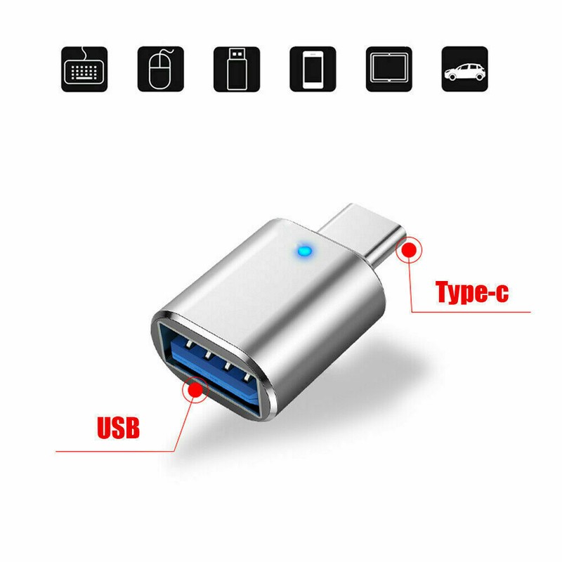 LED USB-C 3.1 Male to USB A Female Adapter Converter OTG Type C Android Phone gallery