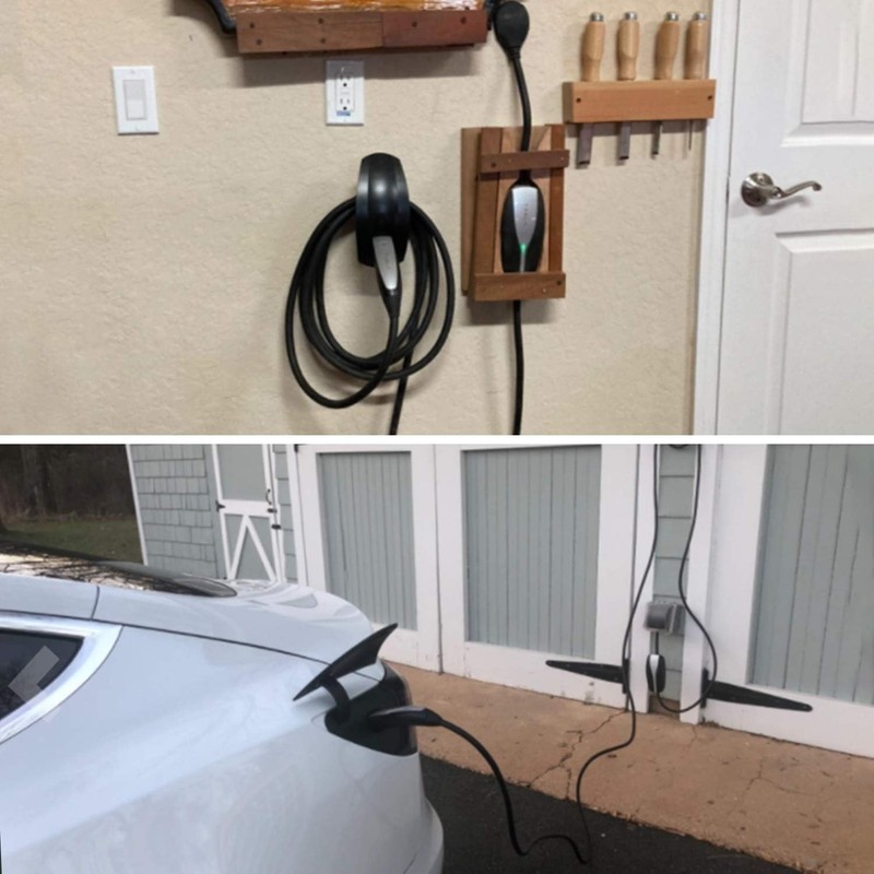Tesla Charging Cable Organizer Wall Mount Connector Holder with Chassis Bracket gallery