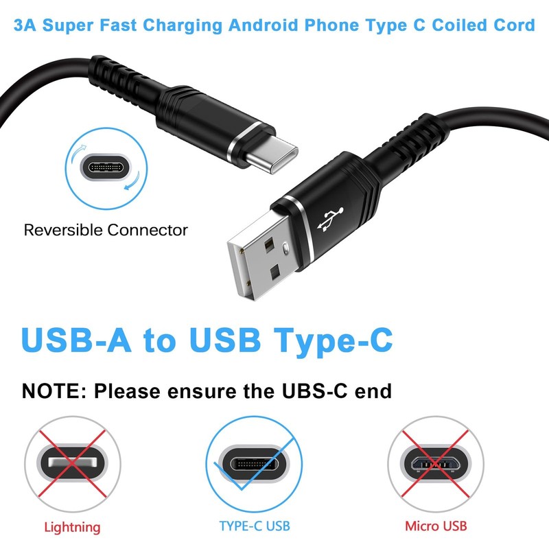 Retractable iPhone 17e Car Charger USB C Coiled Cord Car Carplay Charger Cabl... gallery