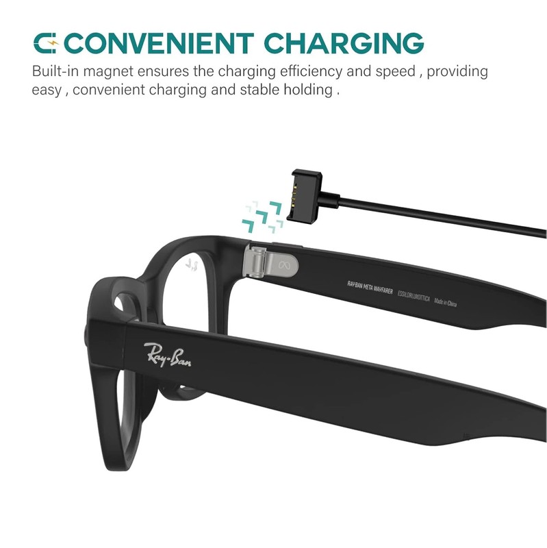 Charger Cable Compatible with Ray-Ban Stories Smart Glasses - 1M gallery