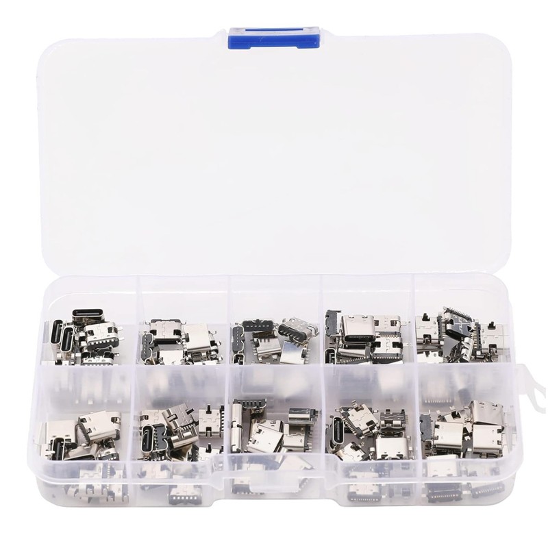 100Pcs Type-C USB Connectors – Repair Kit Assortment