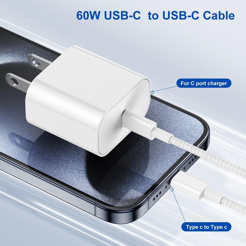 For iPhone 15 Pro Max USB-C to USB-C Cable Fast Charger lot Type C Charging Cord gallery