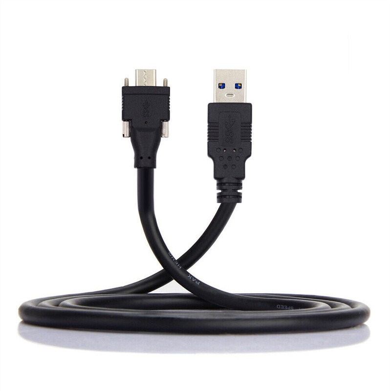 Cablecc 5m USB 3.1 Type-C Dual Locking Connector to Standard USB3.0 Data Cable