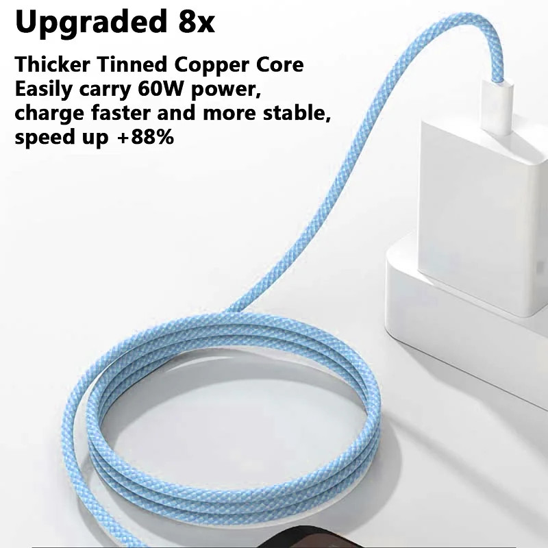 iPhone 15 16 17 Air Pro Max USB-C to C Cable PD Fast Charger Type C Cord 60W lot gallery