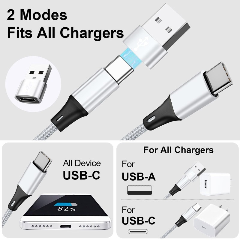 USB C Splitter Multi Charging Cable,USB A/C to USB C QC 3.0 Fast Charging[2Pa... gallery