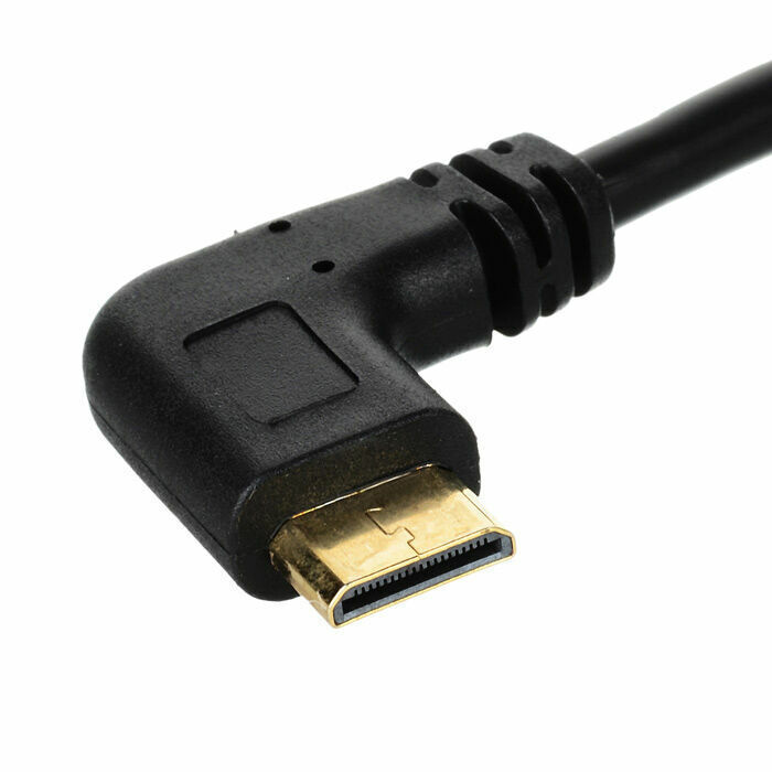 90 Degree Right Angled Type Mini HDMI Male to HDTV Male Stretch Spring Cable gallery