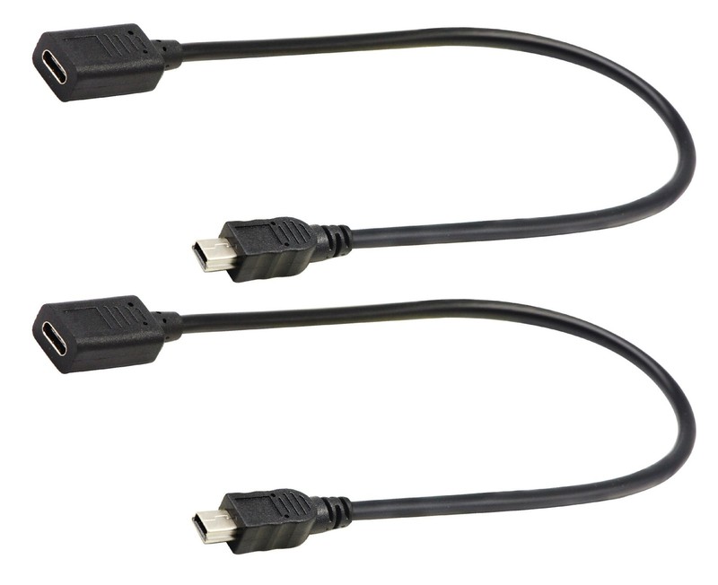 zdyCGTime 2-Pack USB 2.0 Type-C Female to Mini 30cm, Type C B